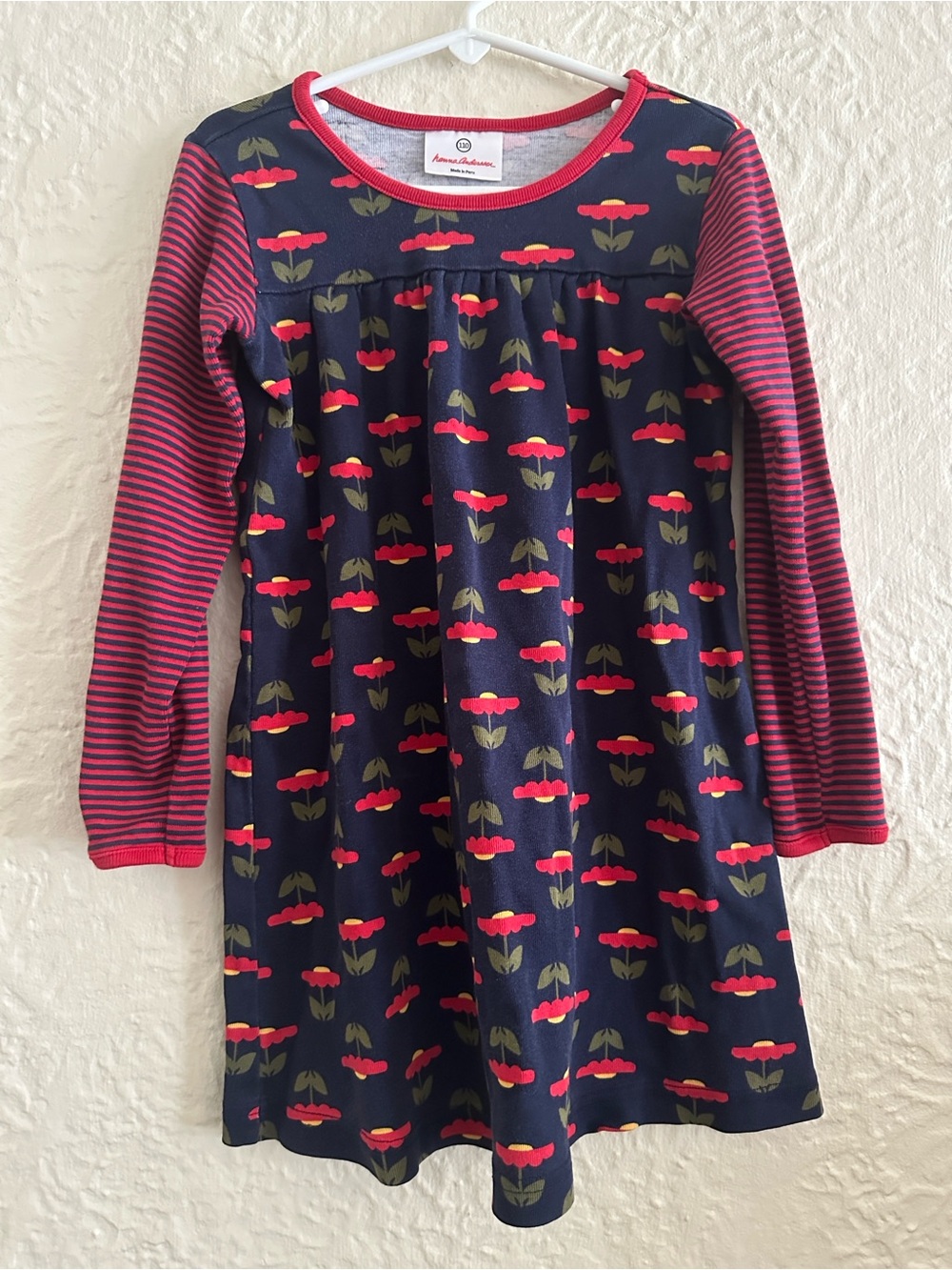 Hanna Anderson Print Day Play Girls Floral Long Sleeve Dress 5